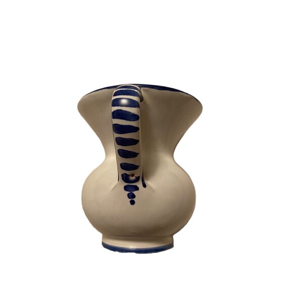 Santarelli Cream Pitcher Antique Made in Italy Floral Cream Blue Red - Picture 3 of 6